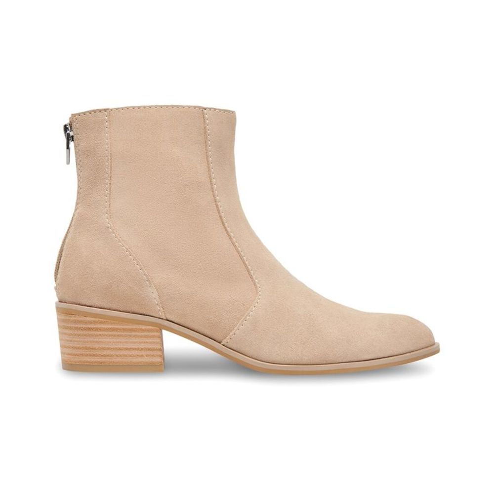 Women's Suede Ankle Boot in Light Beige